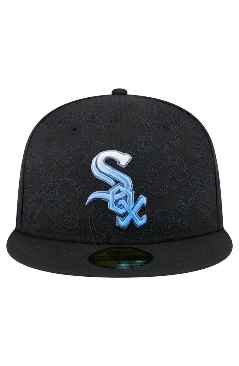 New Era Men's New Era Black Chicago White Sox Tonal Koi 59FIFTY Fitted Hat, Alternate, color,
