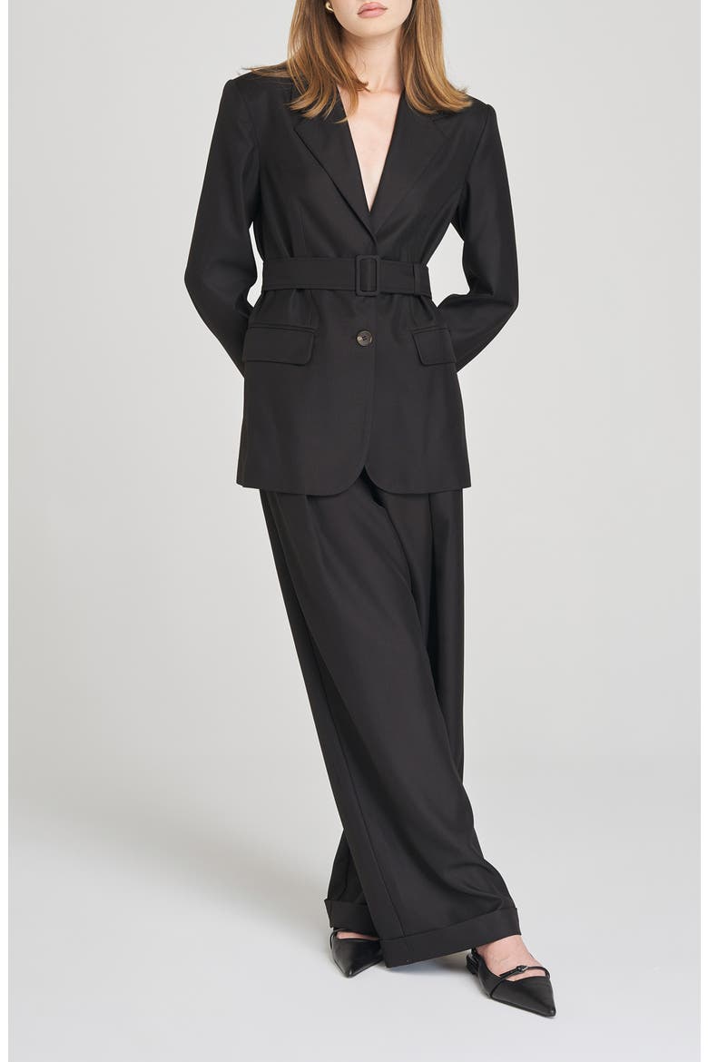 Maddox Belted Blazer, Alternate, color, BLACK