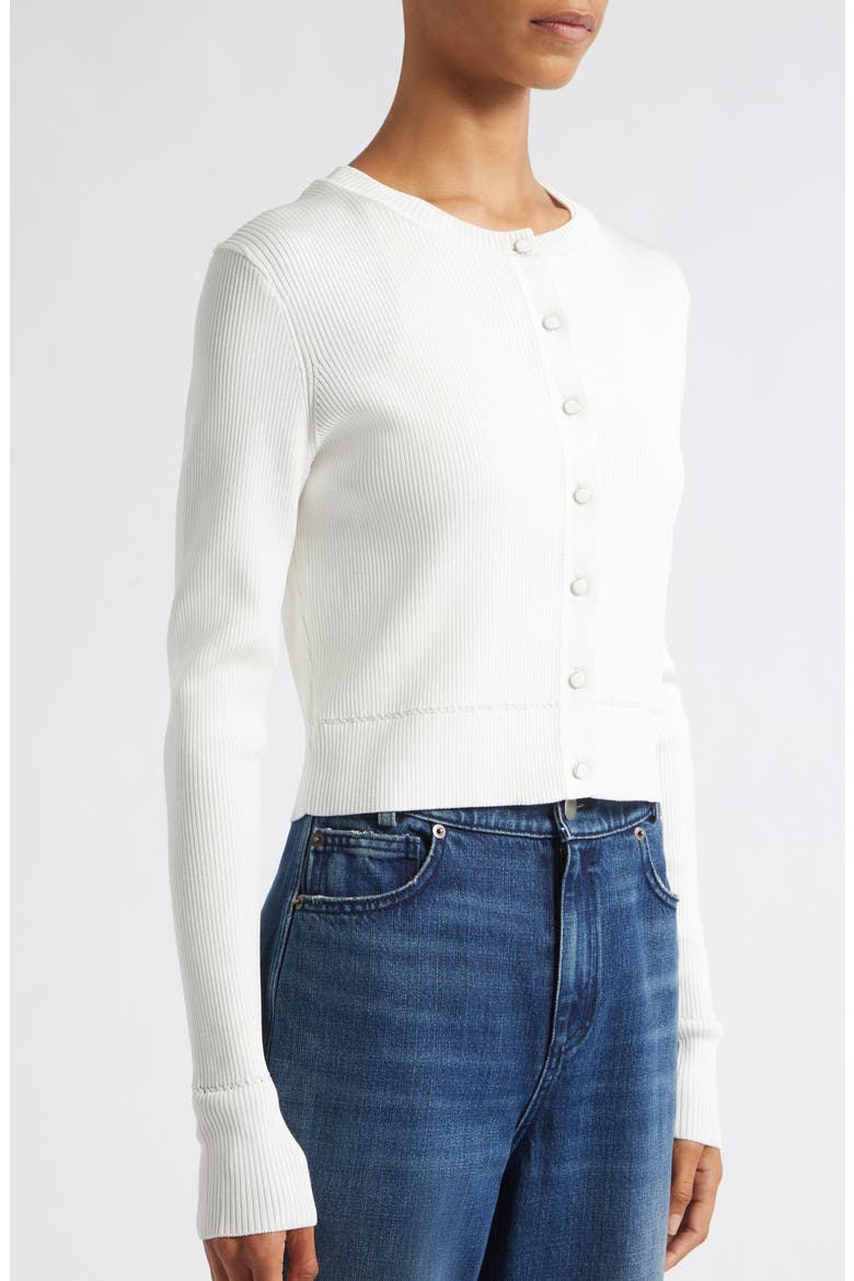 Zoe Crop Fitted Cardigan, Alternate, color, OPTIC
