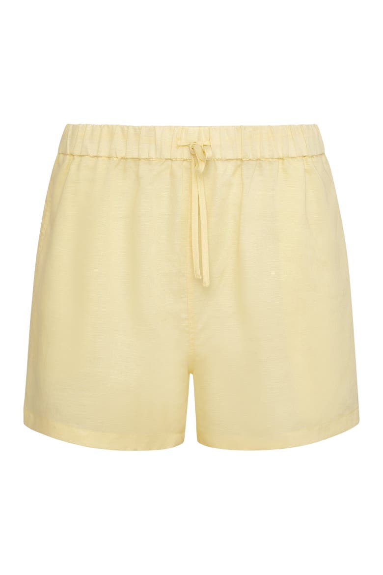Air Linen Elastic Drawstring Short, Alternate, color, Chamomile