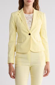 Theory Shrunken Stretch Linen Blend Blazer