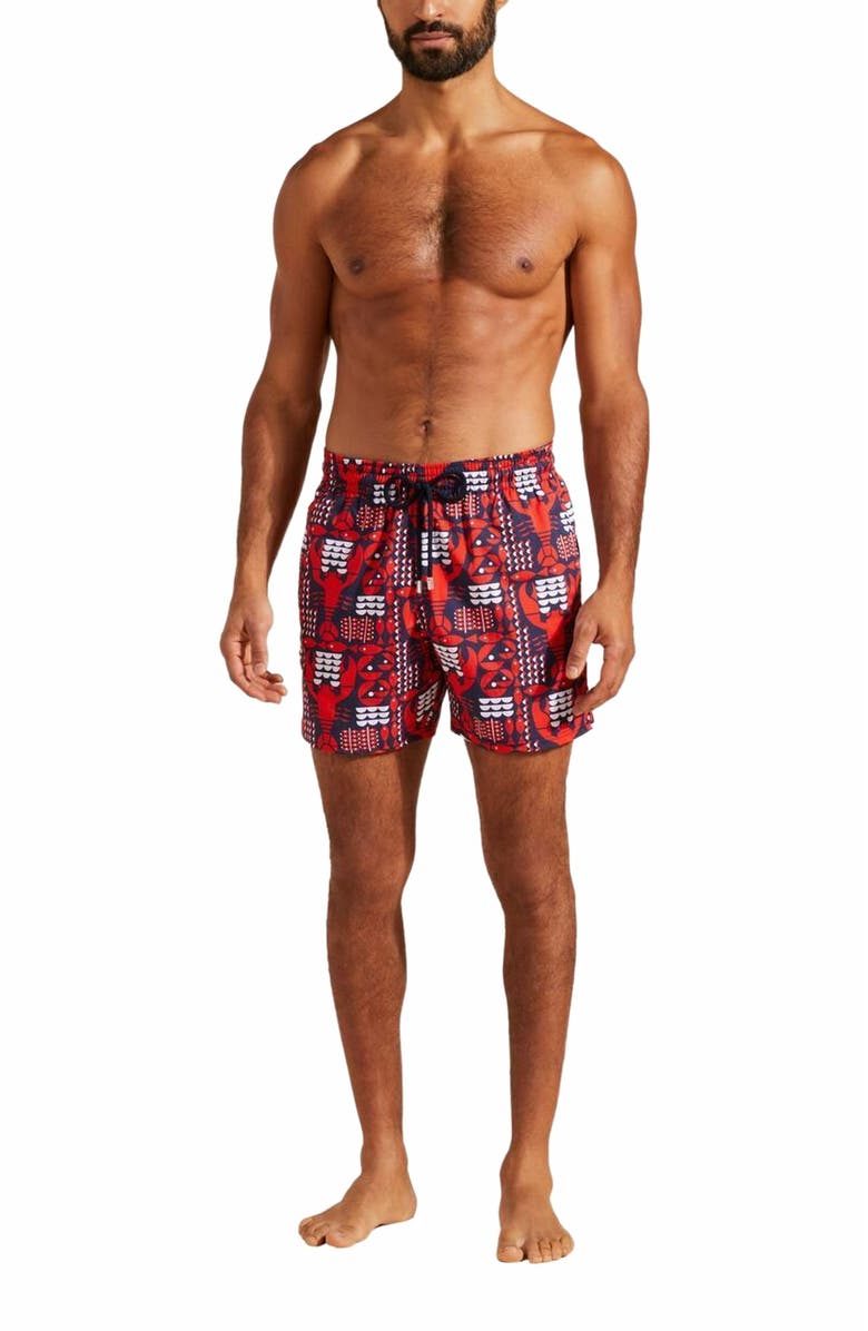 Vilebrequin Men's Graphic Lobsters Stretch Swim Shorts, Main, color, 