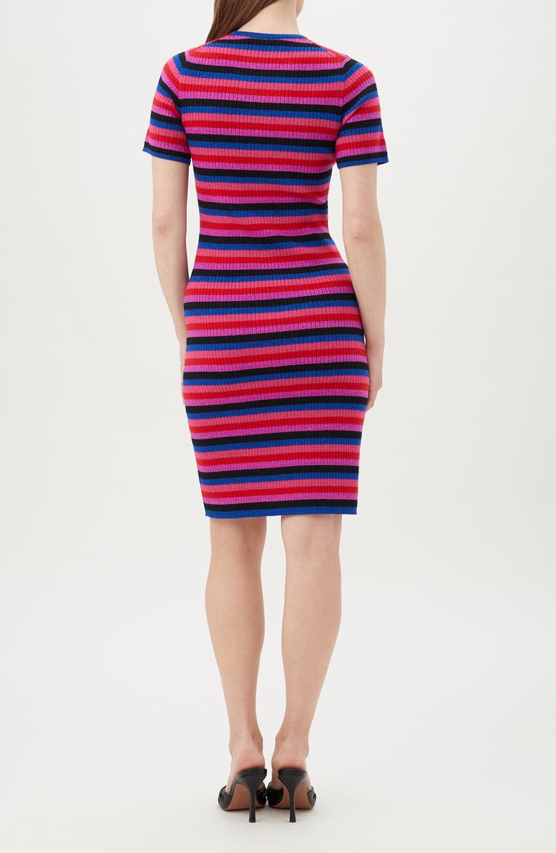 Trina Turk Nijinski Short Sleeve Merino Wool Sweater Dress, Alternate, color, Pink Multi