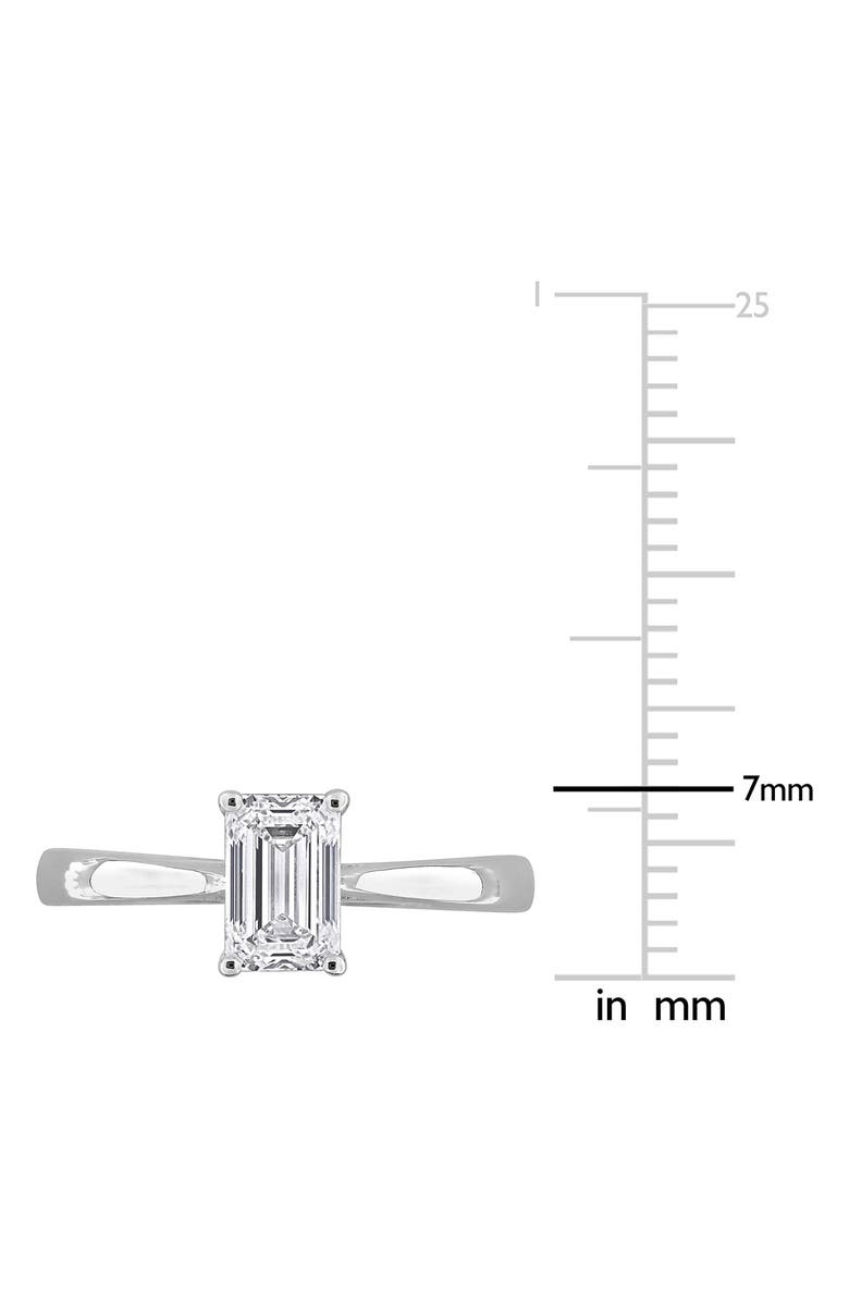 Created Forever Emerald Cut Lab-Grown Diamond Solitaire Ring - 1.03ct., Alternate, color, Silver