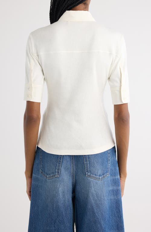 Chloé Mixed Media Utility Top In Coconut Milk
