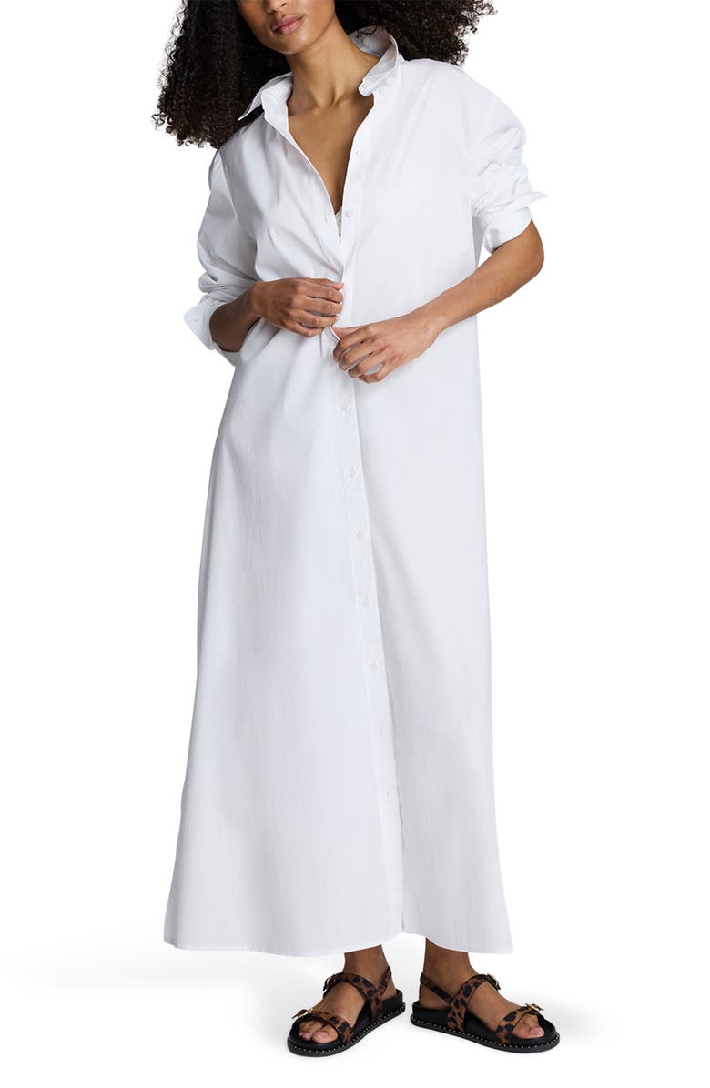 Kenneth Cole Long Sleeve Maxi Poplin Shirtdress, Main, color, 