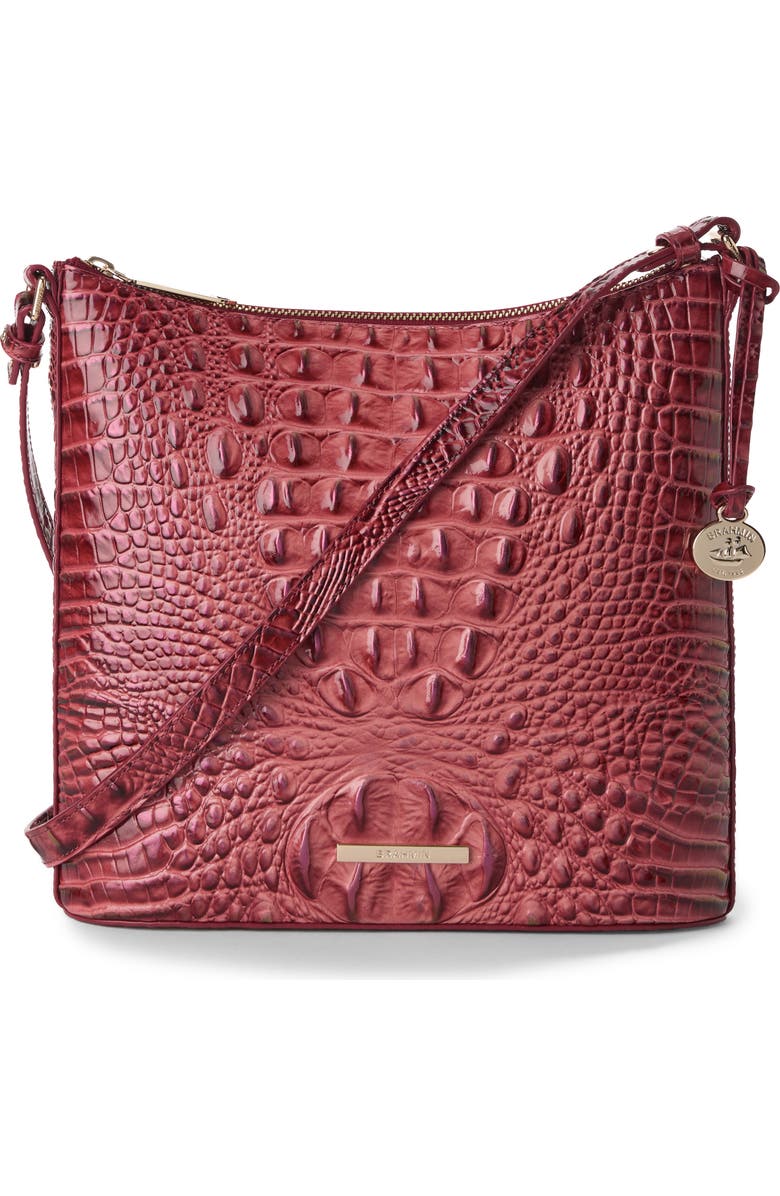 Brahmin Katie Croc Embossed Leather Crossbody Bag, Main, color, Coquette Ombre Melbourne