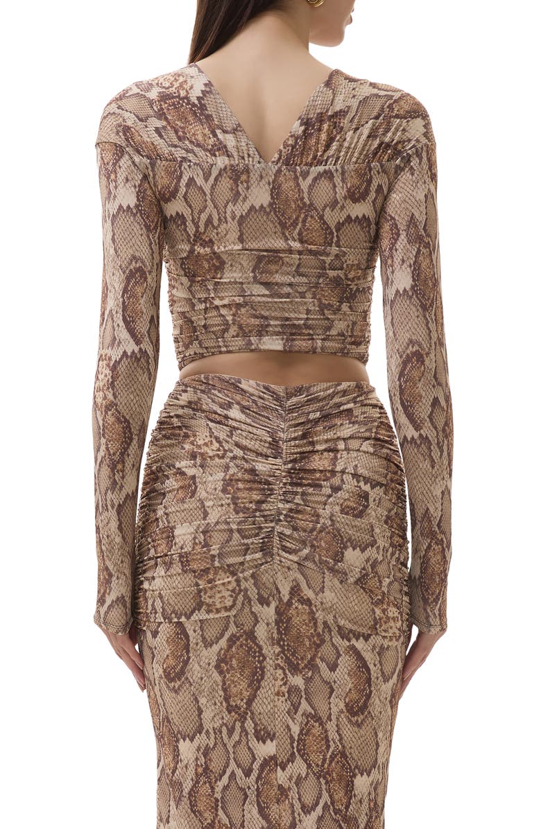 AFRM Whitney Ruched Cutout Crop Top, Alternate, color, Sand Snake