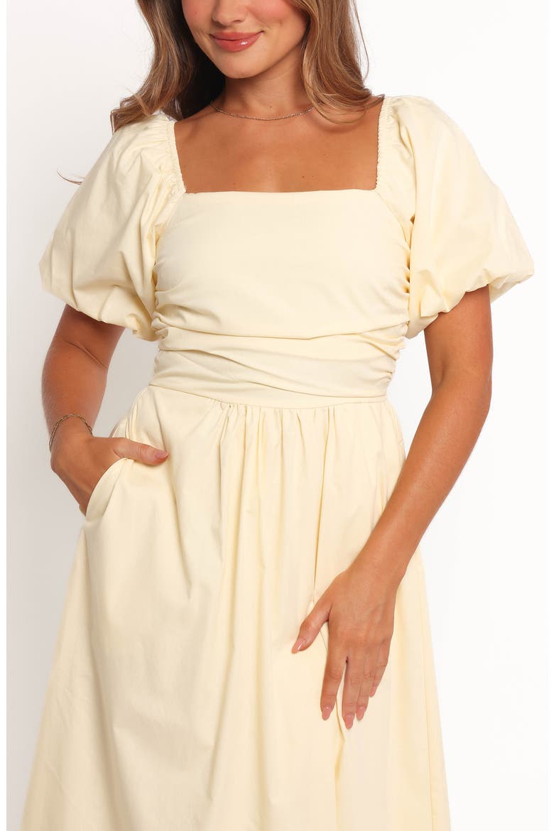 Clo Puff Sleeve Midi Dress, Alternate, color, YELLOW
