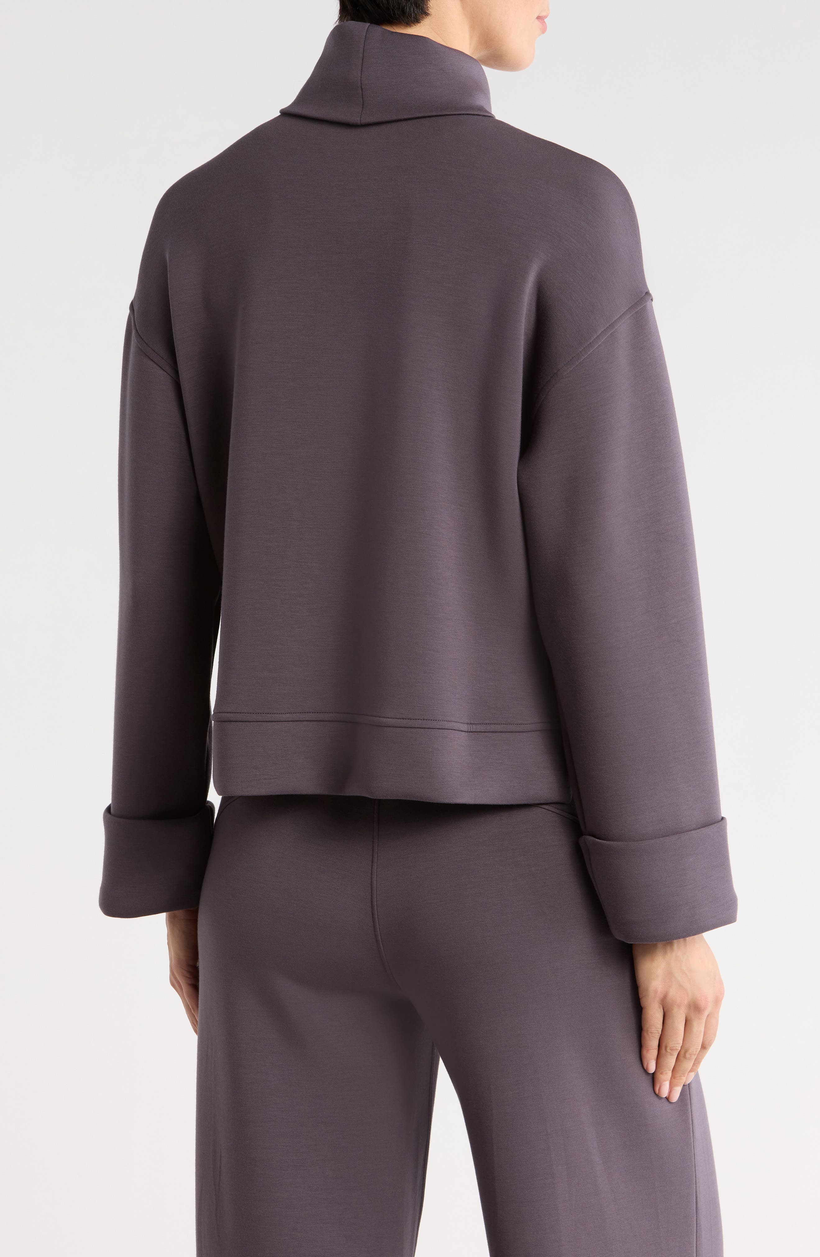 Cuffed Sleeve Crop Turtleneck Sweatshirt - image 4