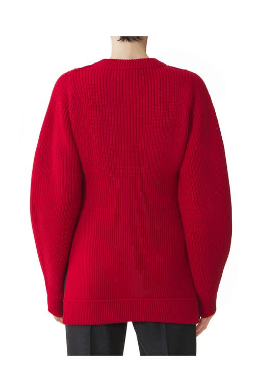 Lanvin Knitted Cardigan With Jeweled Buttons In Red