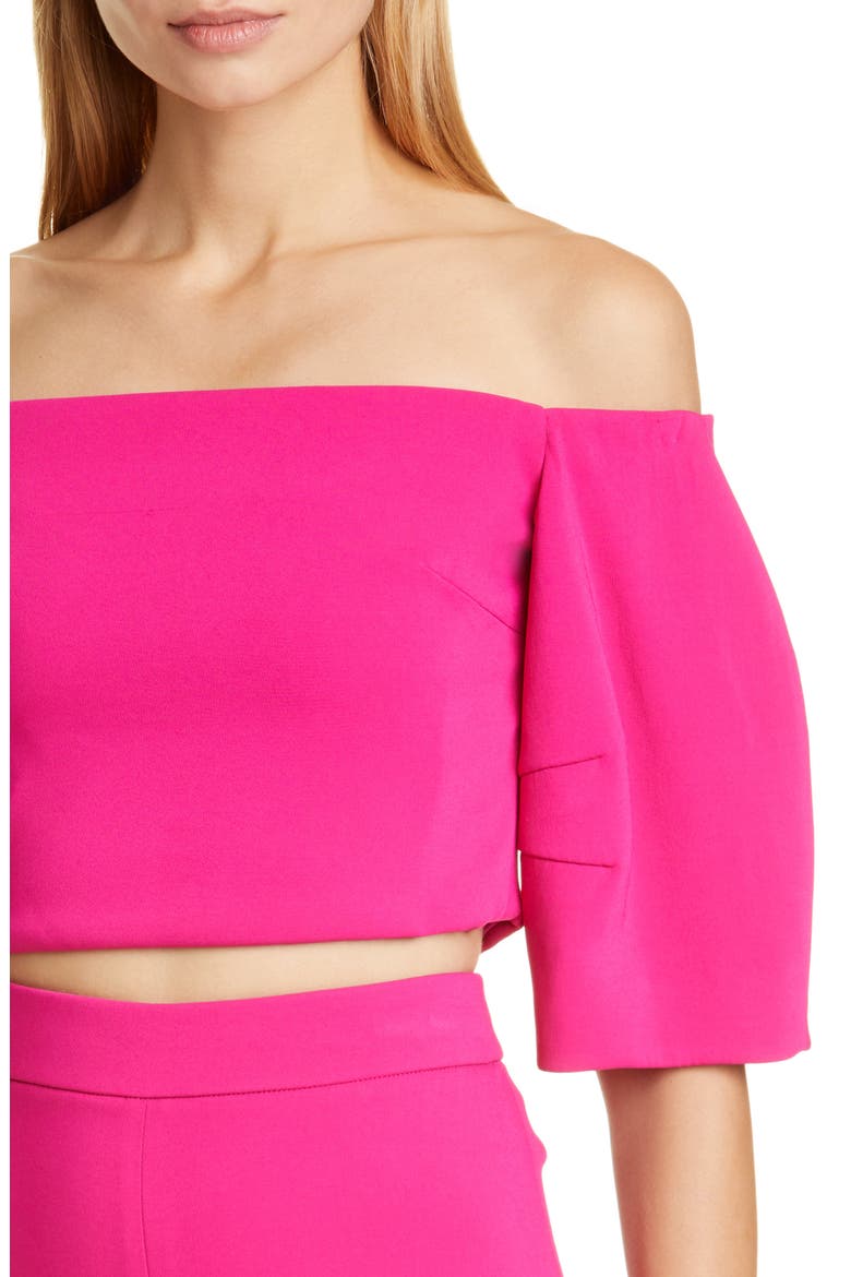 Off the Shoulder Crop Top, Alternate, color, AZALEA