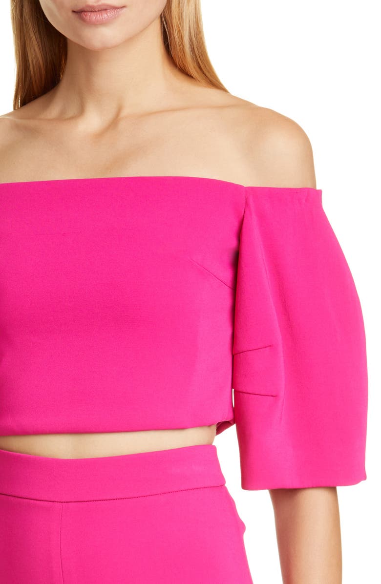 CUSHNIE Off the Shoulder Crop Top, Alternate, color,