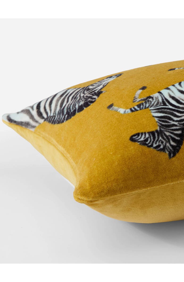 Sunday Citizen Velvet Watercolor Zebra Small Lumbar Pillow, Alternate, color, 