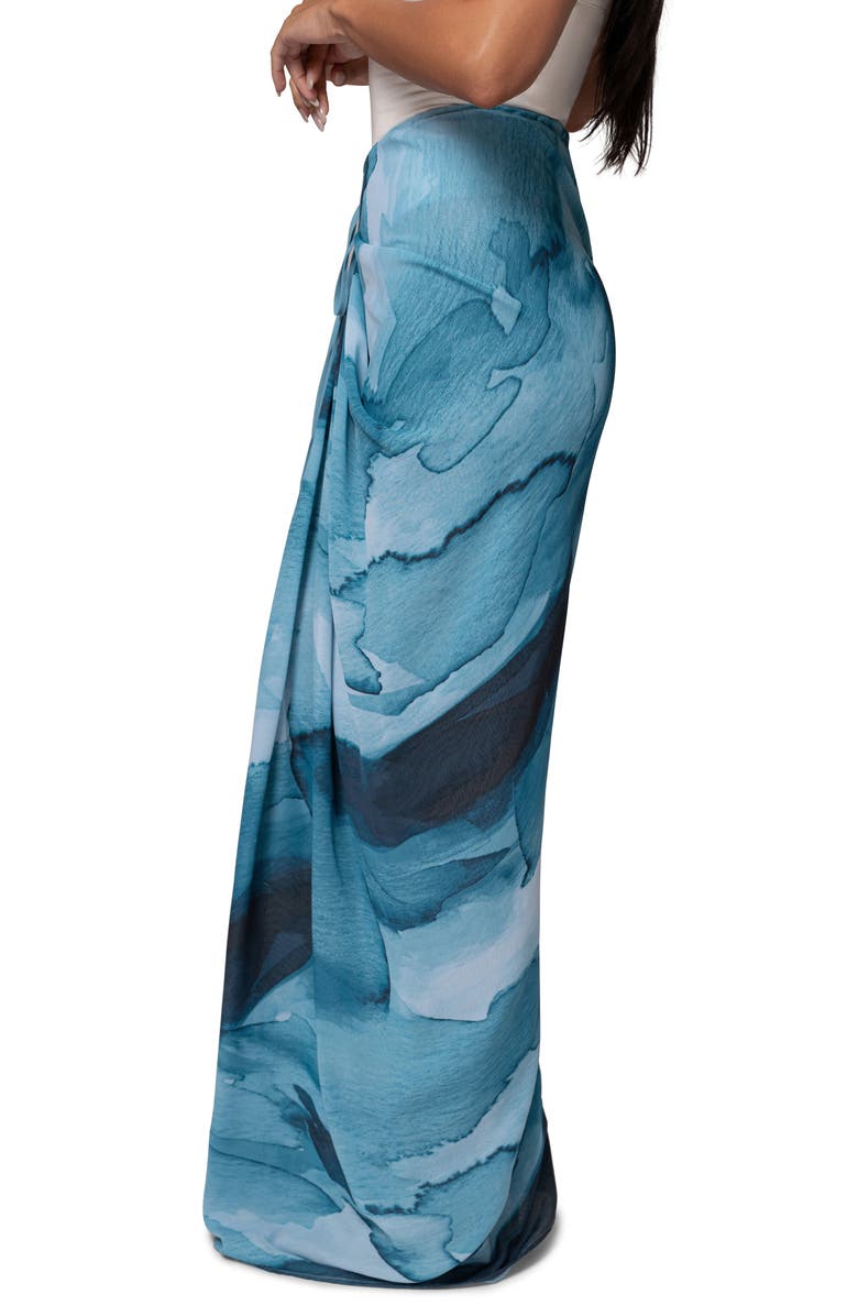 JLUXLABEL Noelia Printed Maxi Skirt, Alternate, color, Blue