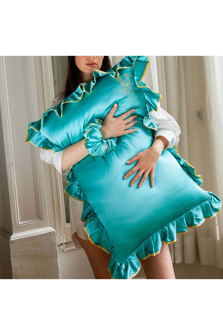 Silk Pillowcase, Alternate, color, Breakfast at Drowsy Turquoise