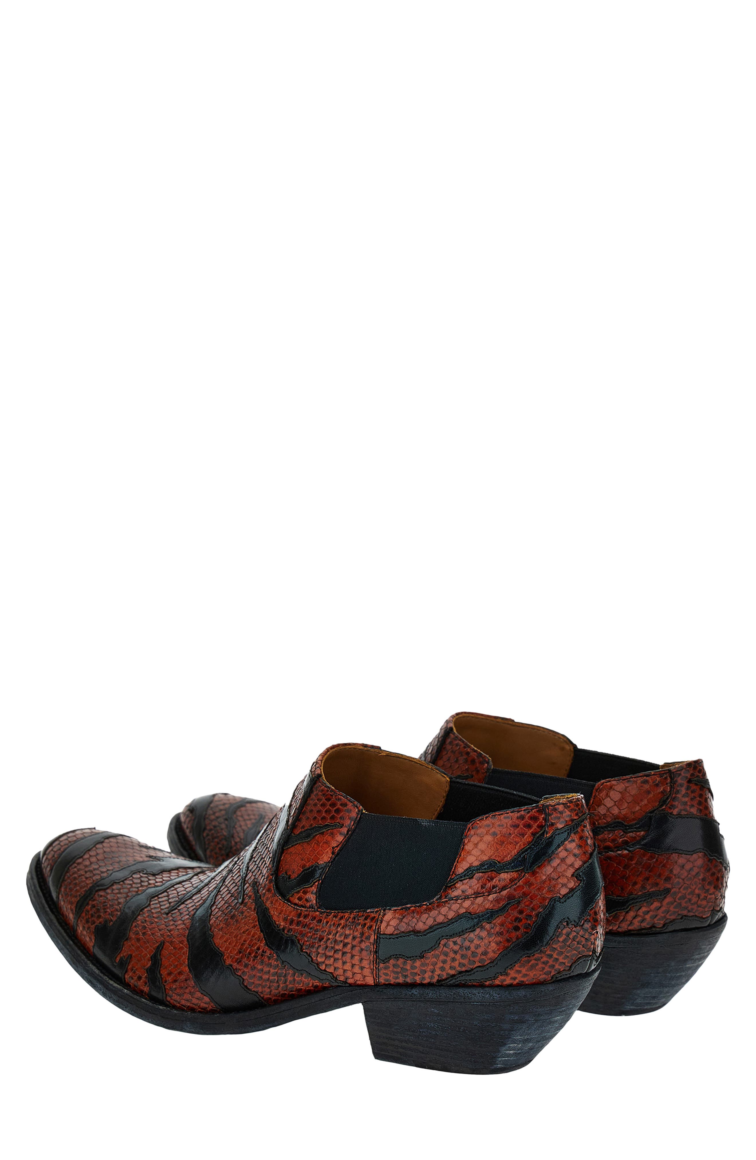 Versace First Line Tiger Python Embossed Texan Boot, Alternate, color, Rust