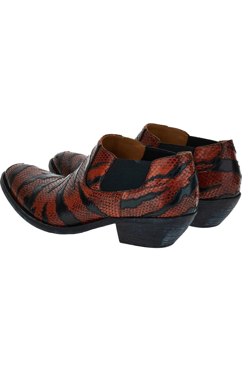 Versace First Line Tiger Python Embossed Texan Boot, Alternate, color, Rust