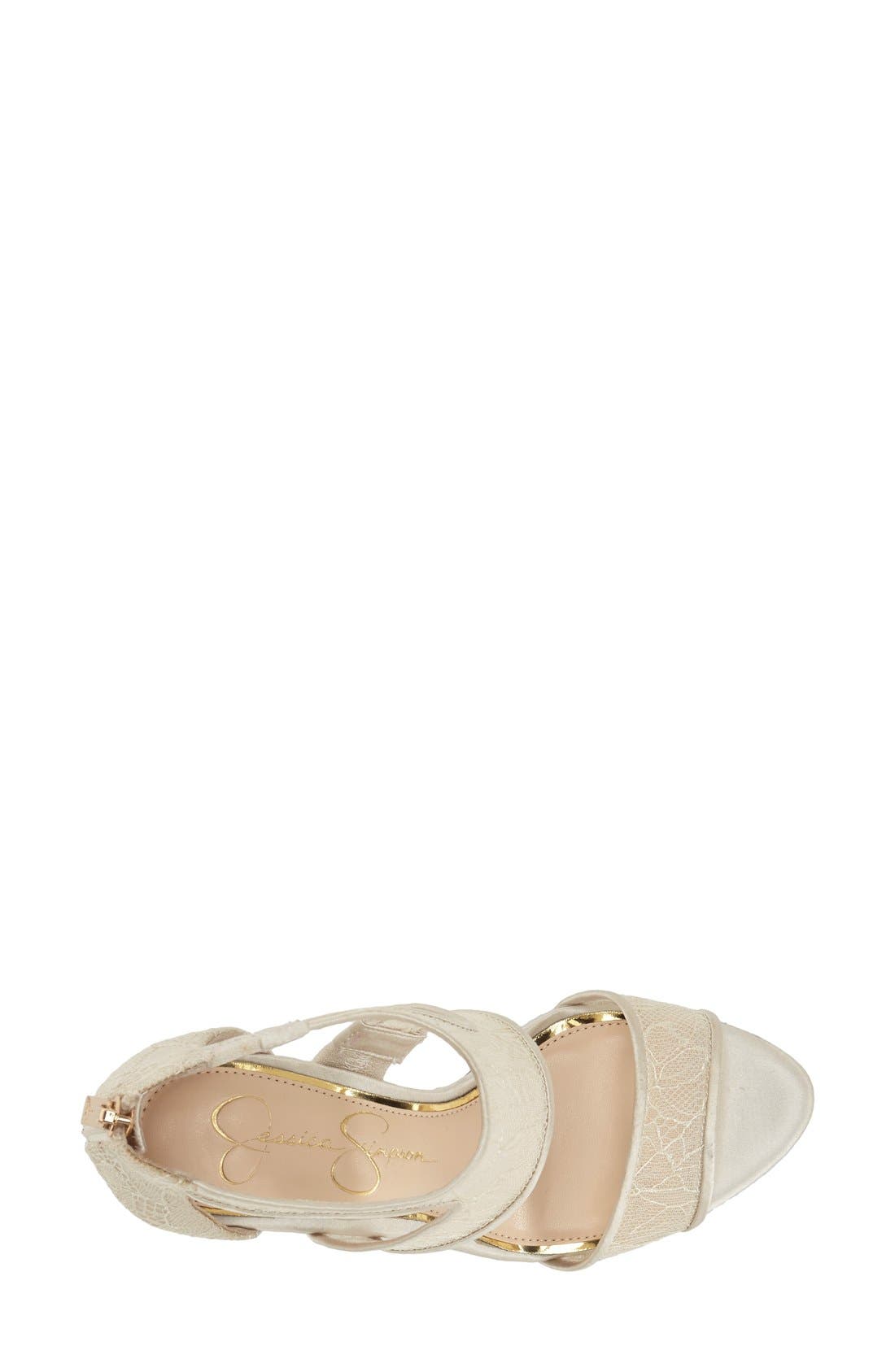'Mekos'  Cutout Sandal, Alternate, color, IVORY SNAKE FABRIC