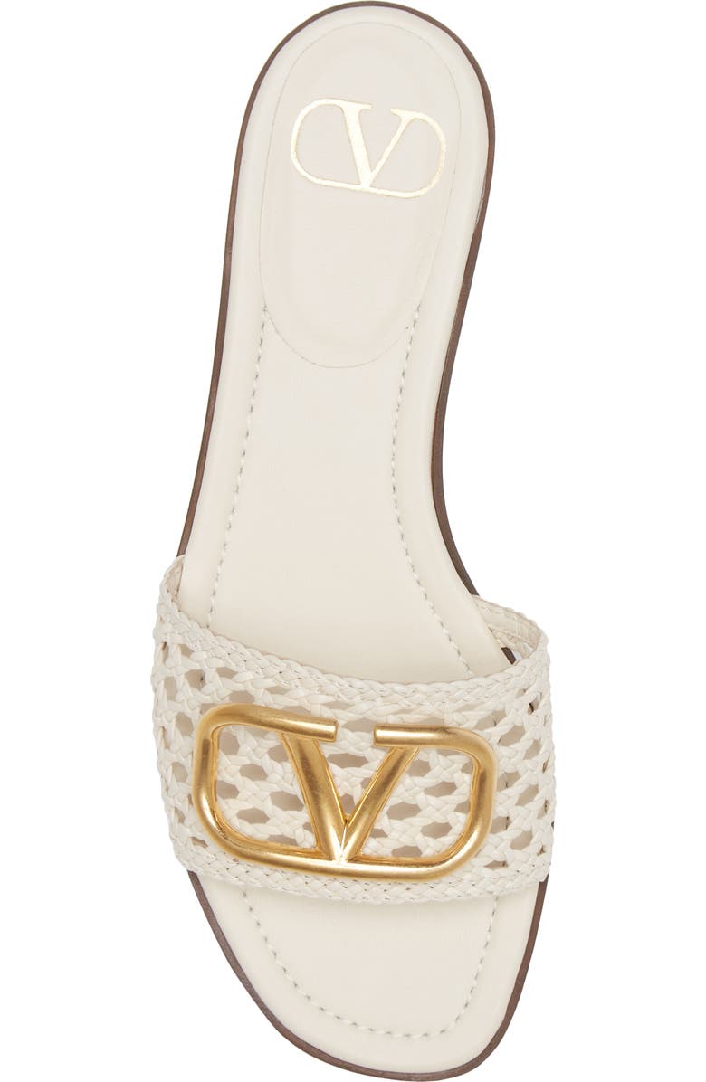 Valentino Garavani CROCHET VLOGO SLIDE SANDAL, Alternate, color,