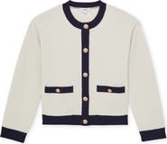 Reiss Olive Crewneck Wool & Cashmere Cardigan