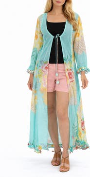 RANEES Floral Cotton Cover-up