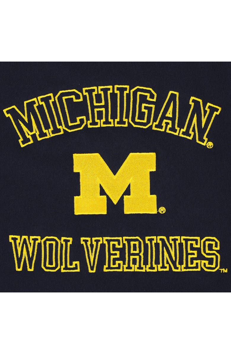 Hype and Vice Women's Hype and Vice Navy Michigan Wolverines Colorblock Rookie Crew Pullover Sweatshirt, Alternate, color, Navy