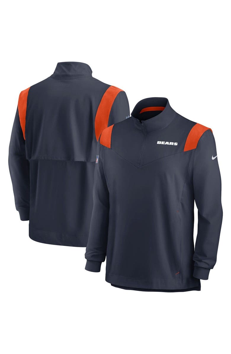 Nike Men's Nike Navy Chicago Bears 2021 Sideline Coaches Repel Quarter-Zip Jacket, Main, color,