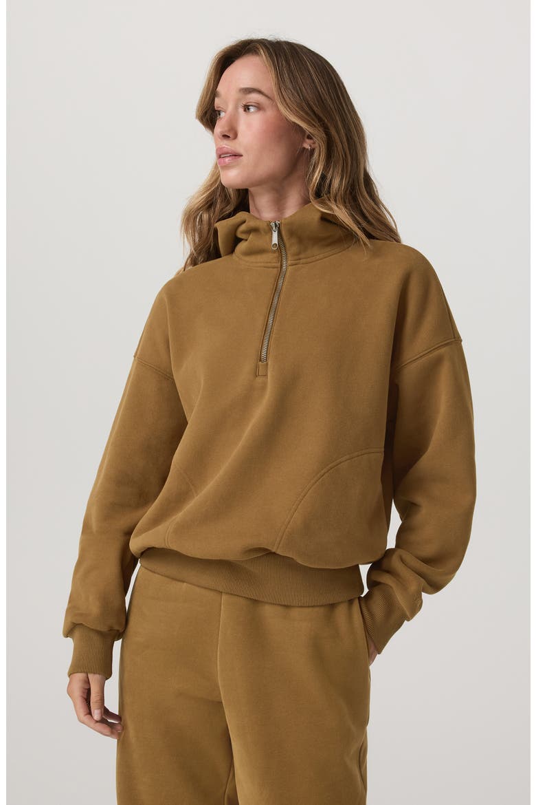 Restore Half Zip Hoodie, Alternate, color, RUM