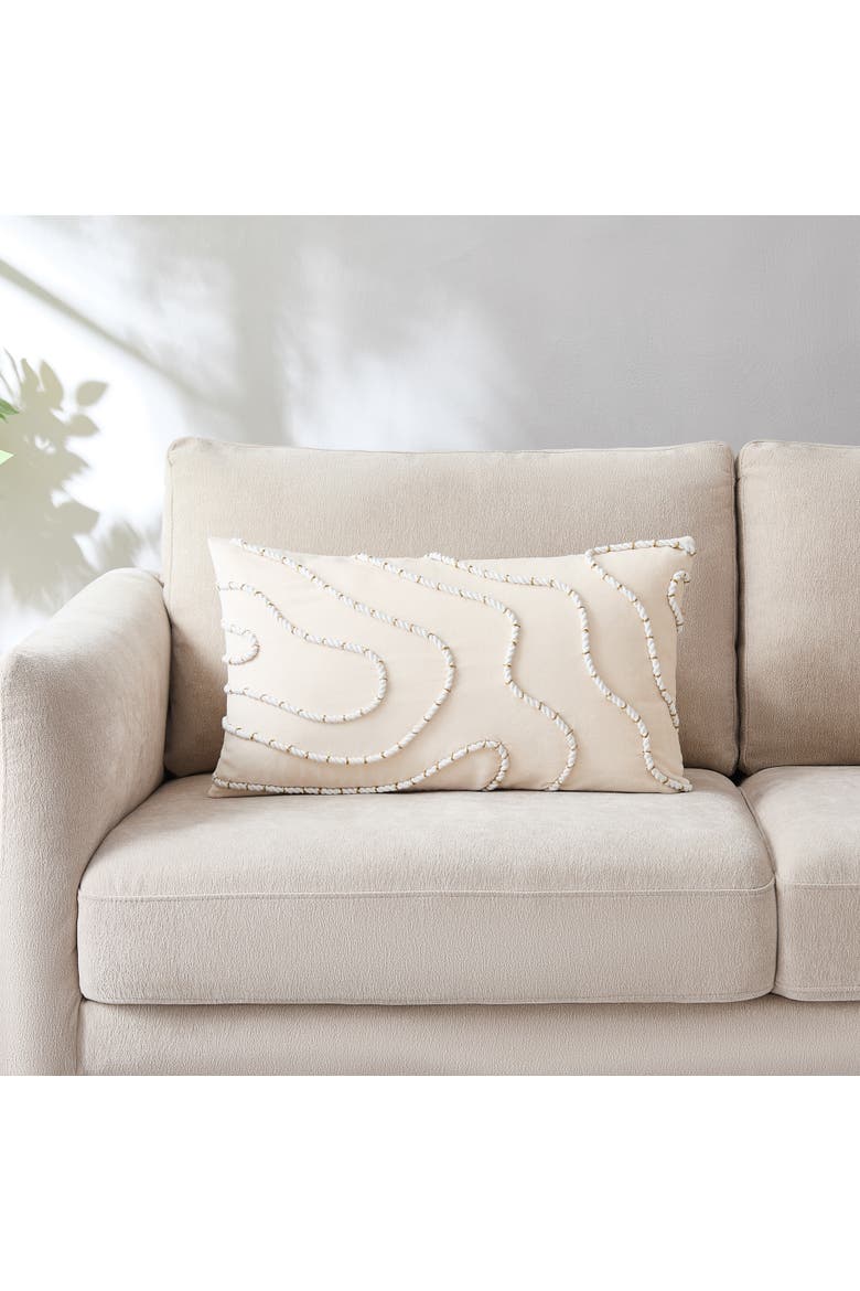 Yara Cotton Pillow Cover, Alternate, color, Cream