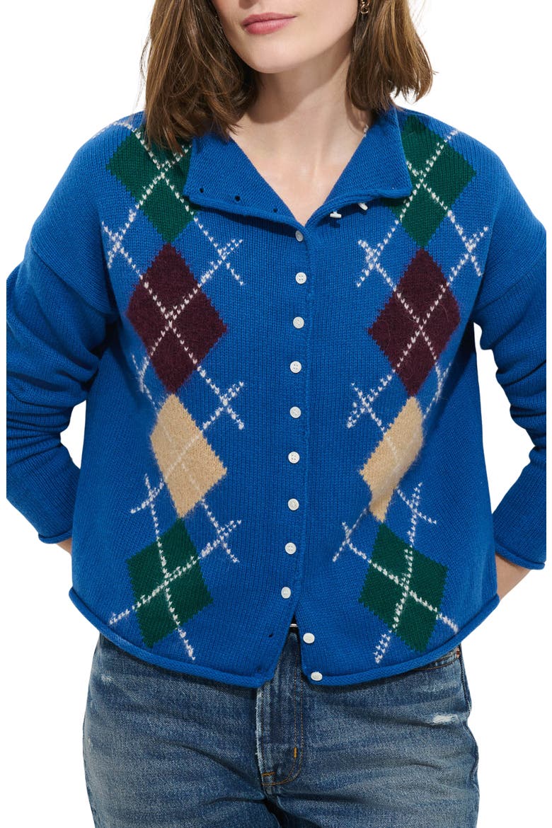 Taylor Argyle Wool Blend Cardigan, Main, color, CUNNINGHAM BLUE