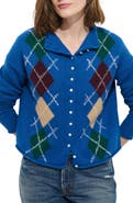 Alex Mill Taylor Argyle Wool Blend Cardigan