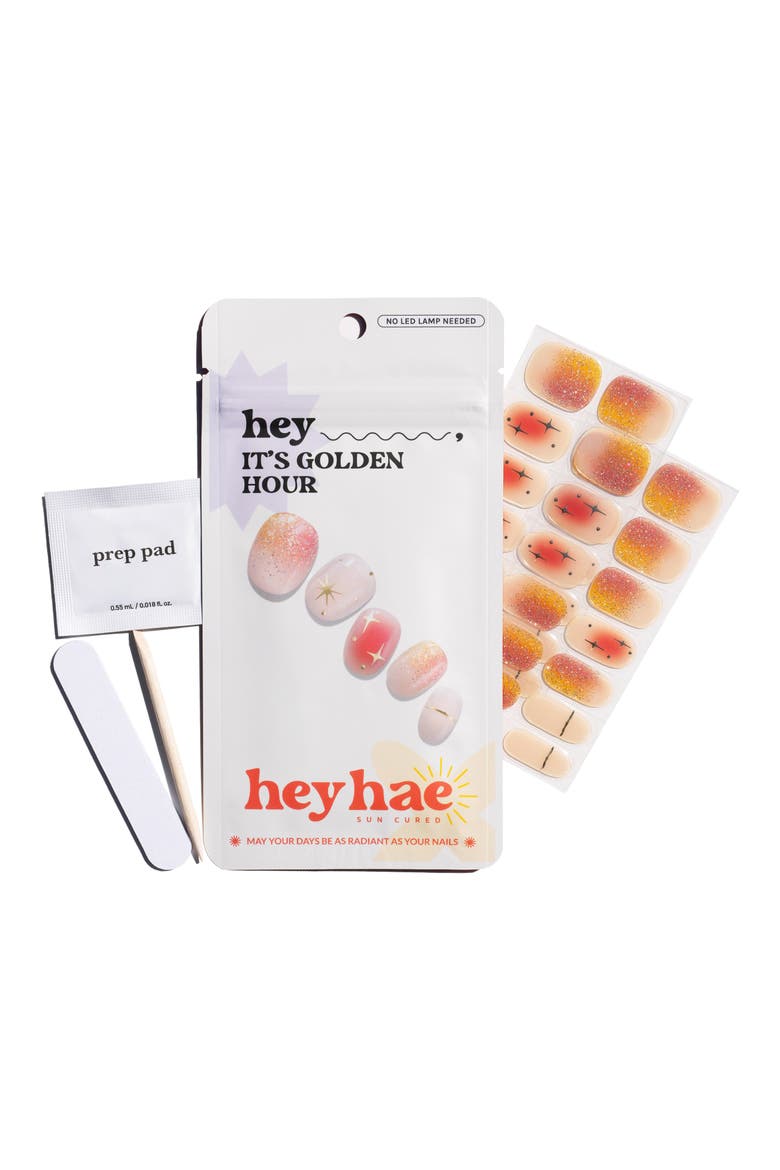 Sun-Cured Gel Nail Strips, Main, color, ORANGE GOLD GLITTER NEUTRAL