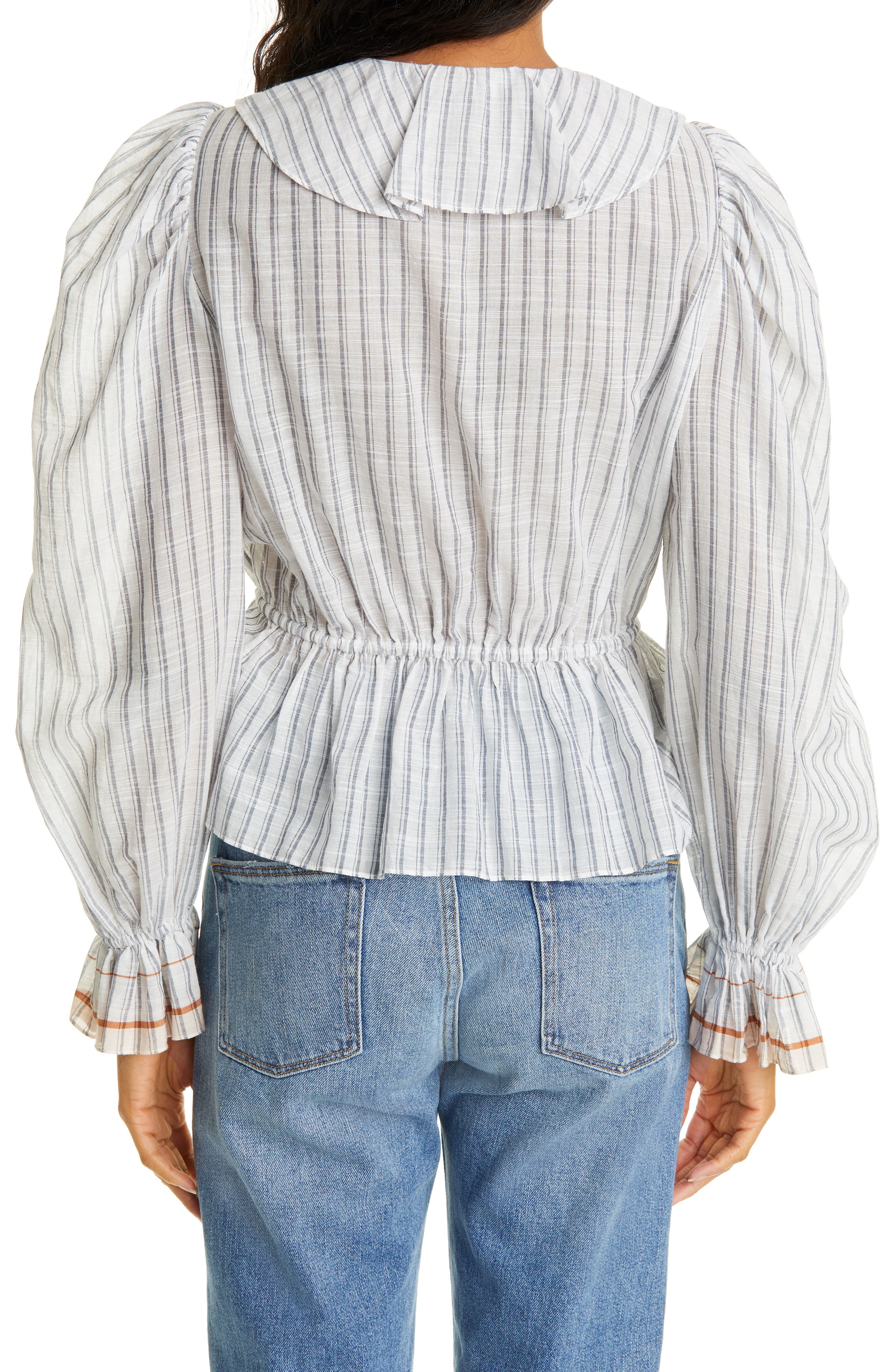 Ulla Johnson Kalila Stripe Ruffle Front Blouse (Women) | Nordstromrack