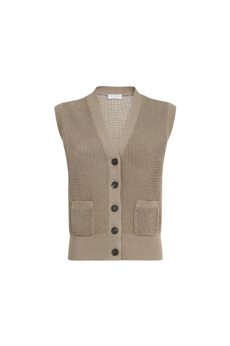 Sparkling cotton cardigan, Alternate, color, Walnut