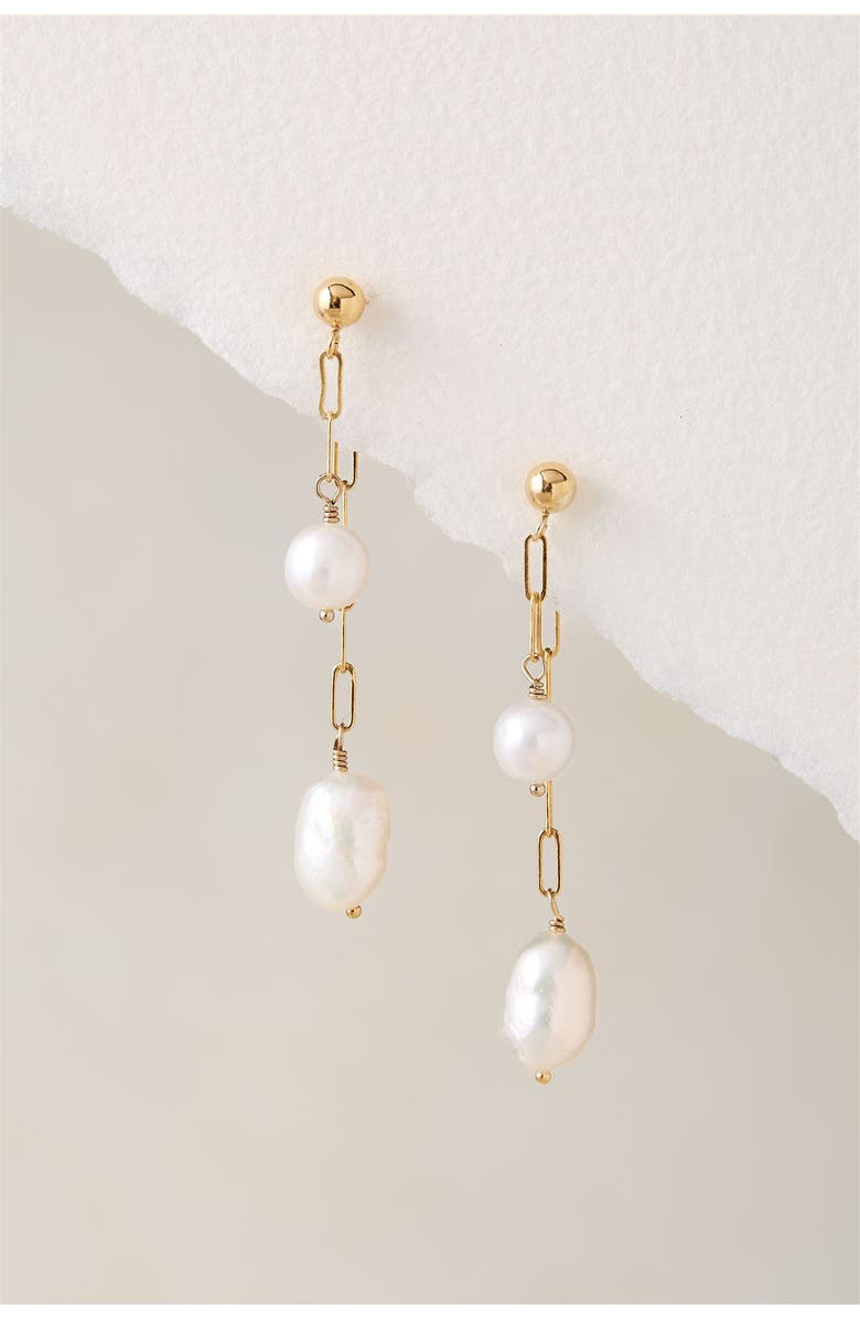 Set
Stones Maryn Freshwater Pearl Front/Back Earrings, Alternate, color, Gold