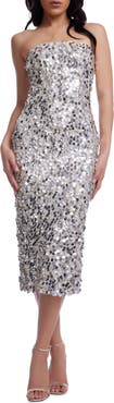 Dress the Population Viviana Sequin Strapless Sheath Cocktail Dress