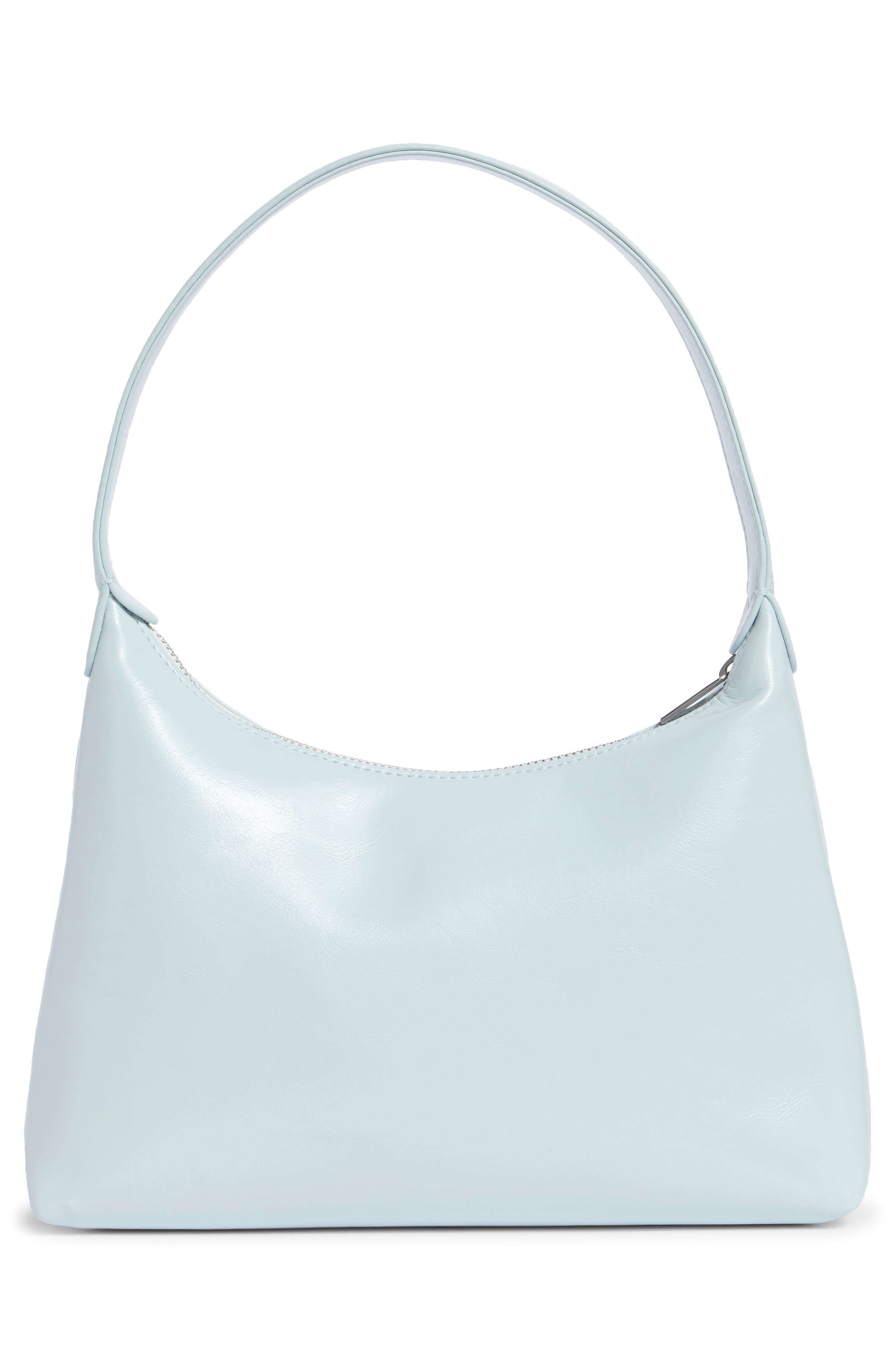 Plump Faux Leather Shoulder Bag, Alternate, color, POWDER BLUE