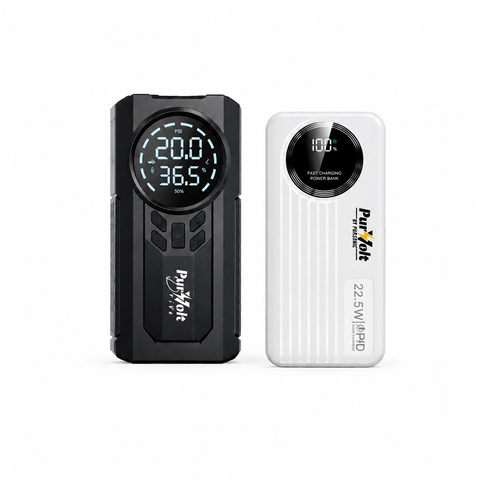 PurVolt 2-in-1 Car Jump Starter & Tire Inflator and 10,000mAh Fast Charging Power Bank