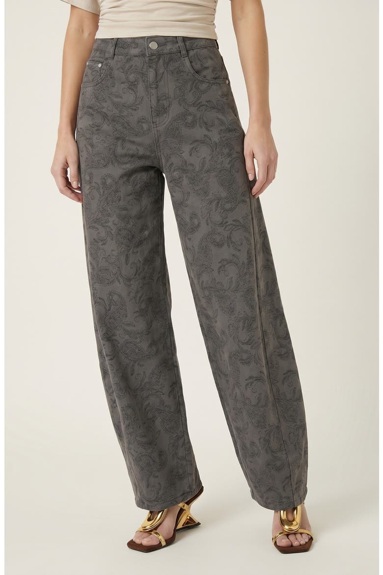Textured Wide Leg Pants, Alternate, color, Charcoal