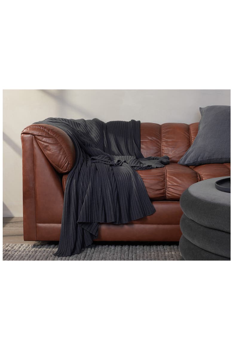 Oversize Knit Throw Blanket, Alternate, color, CHARCOAL