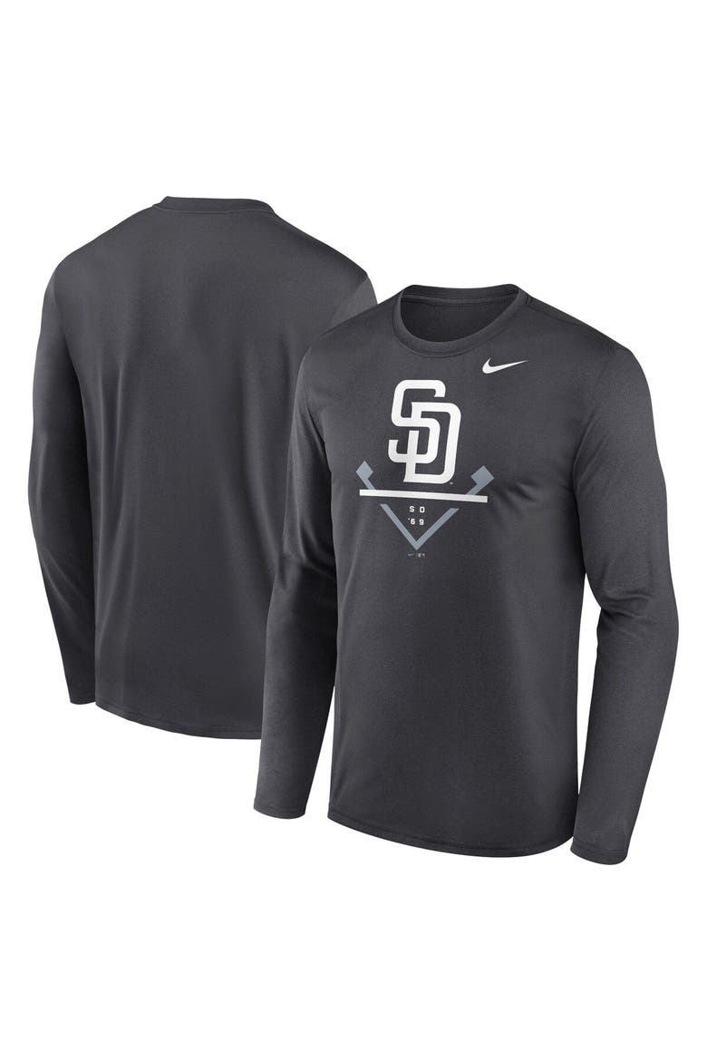 Men's Nike Anthracite San Diego Padres Icon Legend Performance Long Sleeve T-Shirt, Main, color, Anthracite