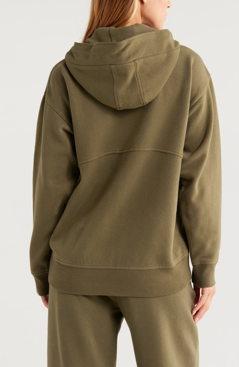 Zella Cloud Fleece Zip Hoodie, Alternate, color, Olive Night