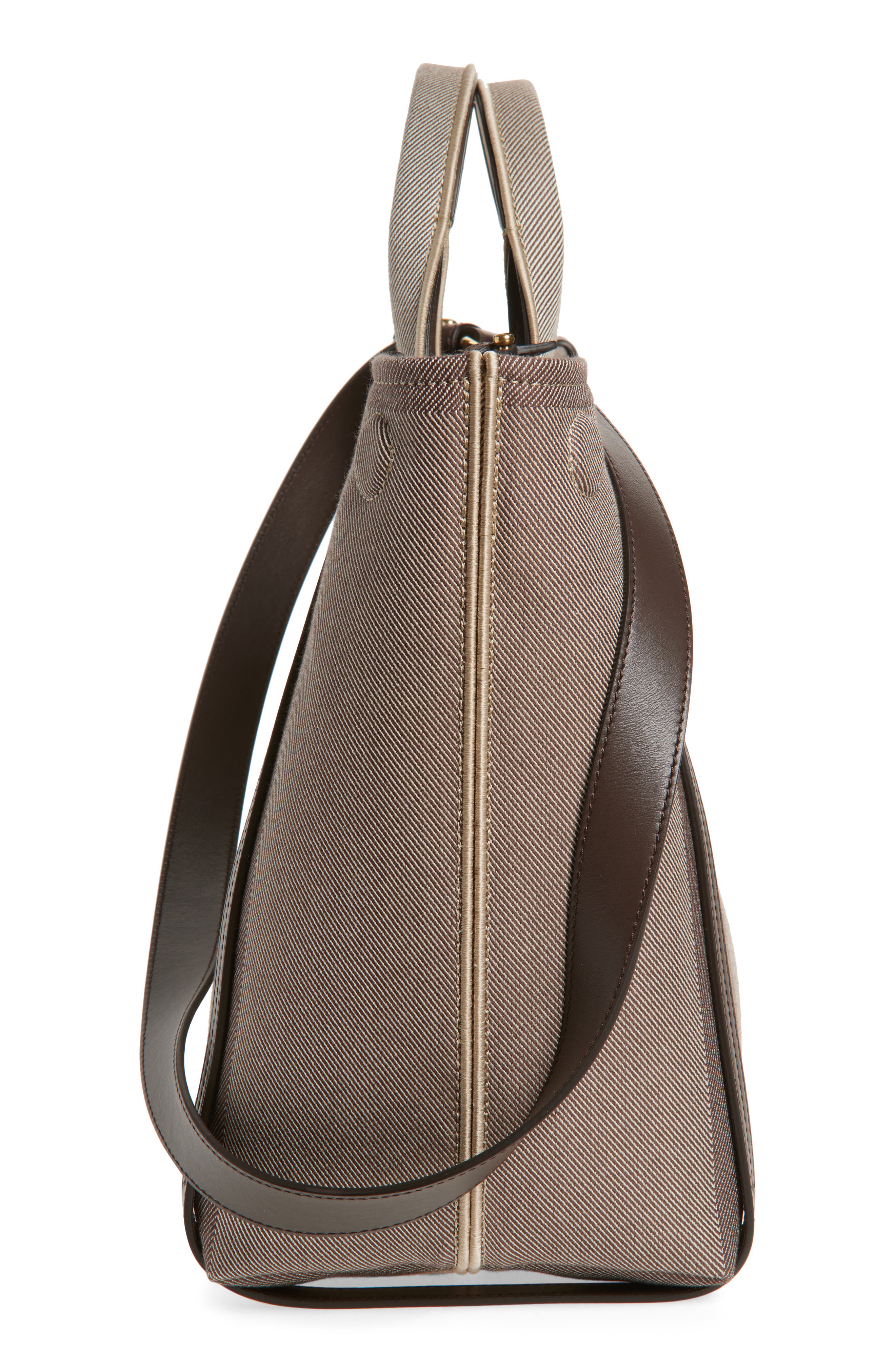 Chloé Carry Canvas Jacquard Tote, Alternate, color, Kohl Brown