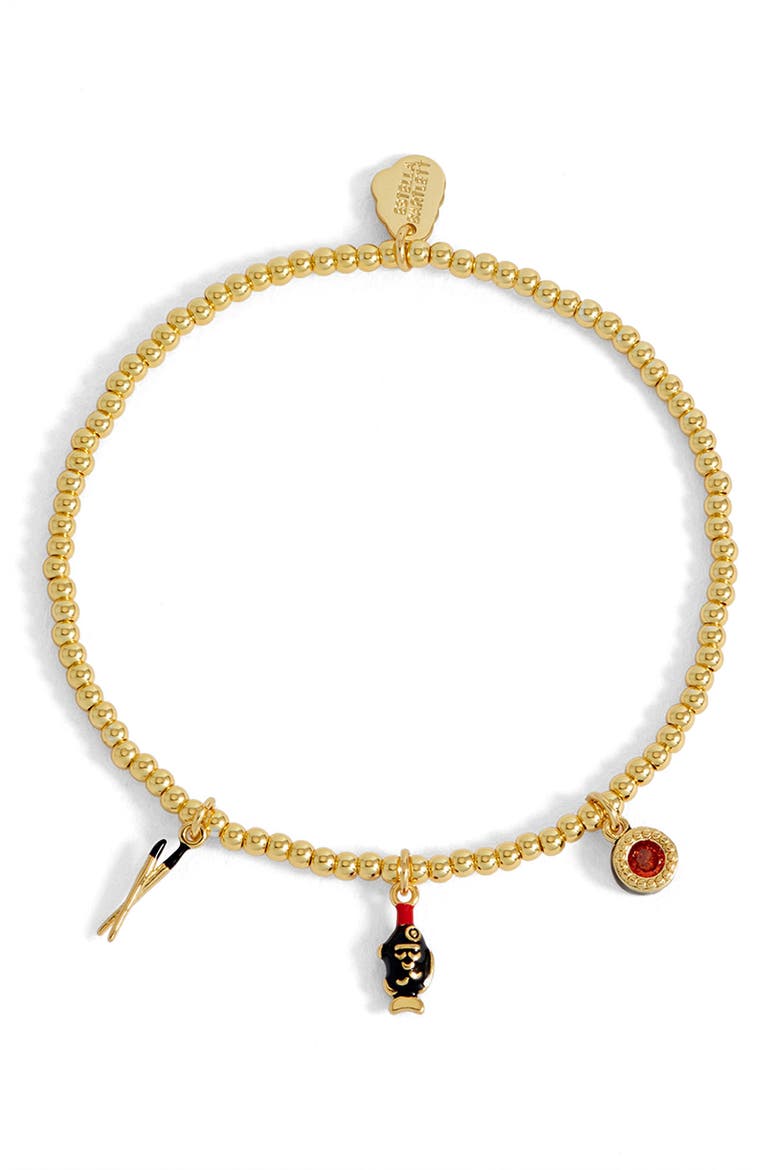 Sushi Charm Sienna Stretch Bracelet, Alternate, color, GOLD PLATED