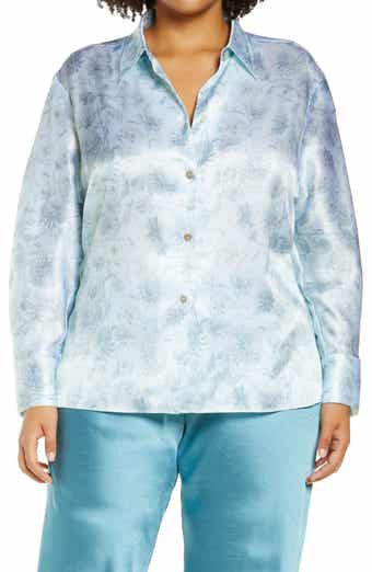 Vince Dahlia Floral Print Silk Shirt