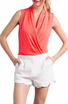 WISHLIST Layered Surplice V-Neck Bodysuit