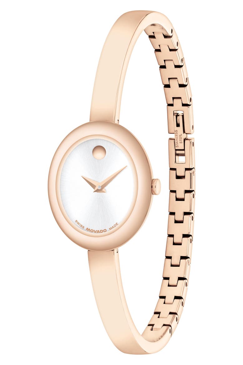 Museum Oval Bangle Watch, 22mm x 26mm, Alternate, color, SILVER