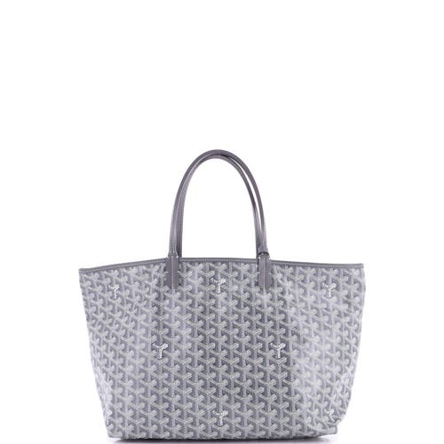 Pre-owned Goyard Goyard Saint Louis Tote Coated Canvas Pm In Gray