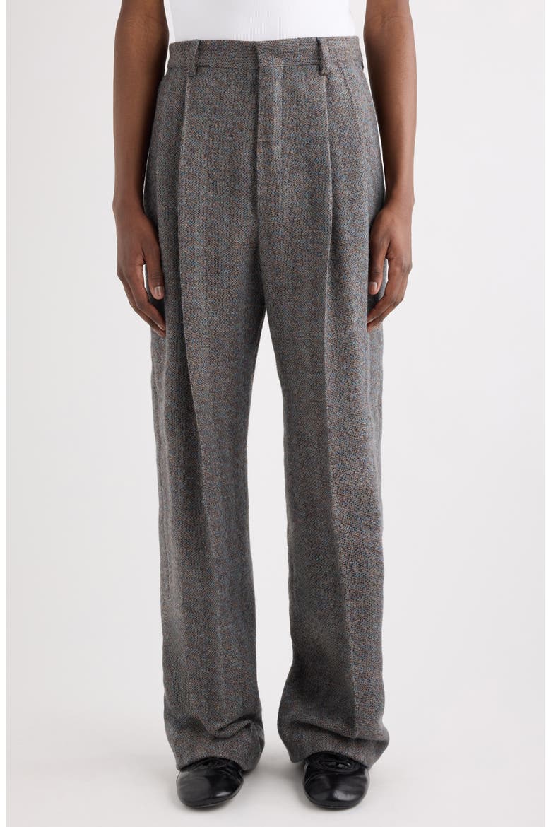 Panrom Pleated Wool Pants, Main, color, TURQUOISE